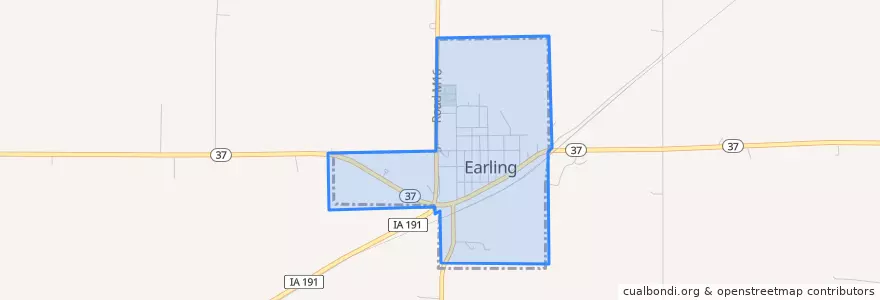 Mapa de ubicacion de Earling.