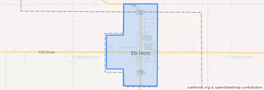 Mapa de ubicacion de Elk Horn.
