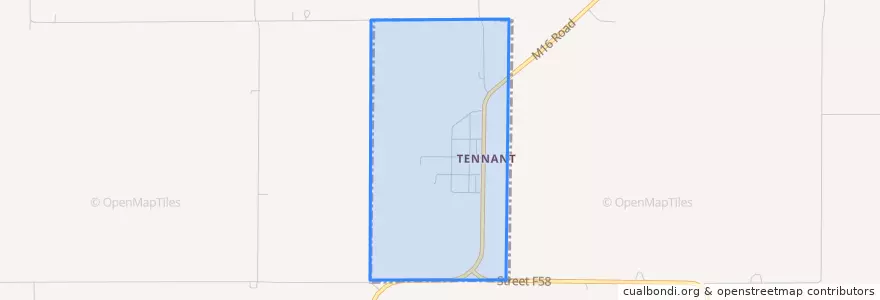 Mapa de ubicacion de Tennant.
