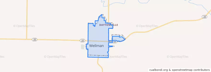 Mapa de ubicacion de Wellman.