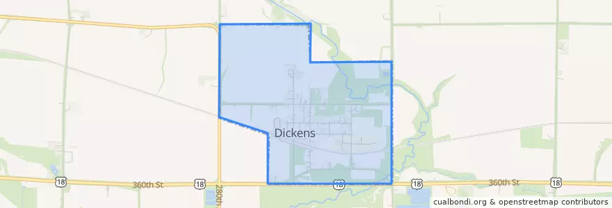 Mapa de ubicacion de Dickens.