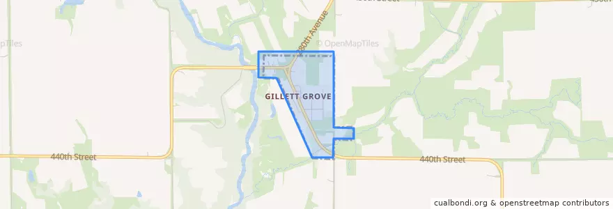 Mapa de ubicacion de Gillett Grove.