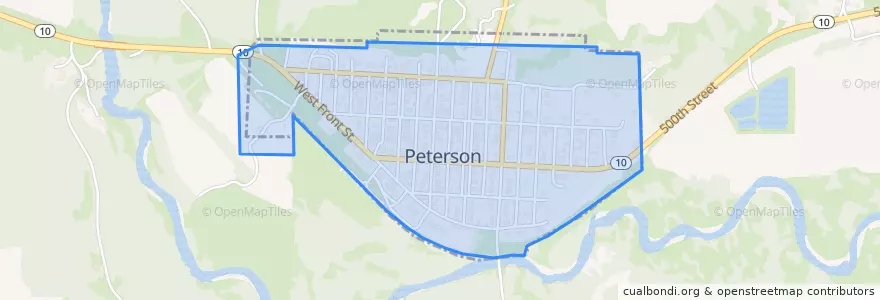 Mapa de ubicacion de Peterson.