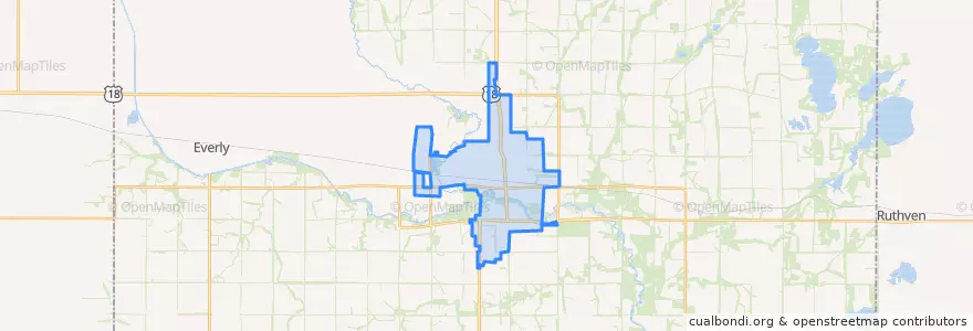 Mapa de ubicacion de Spencer.