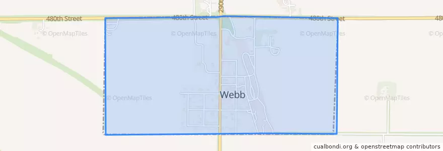 Mapa de ubicacion de Webb.