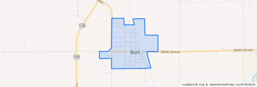 Mapa de ubicacion de Burt.