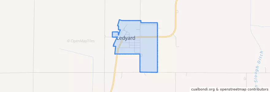 Mapa de ubicacion de Ledyard.