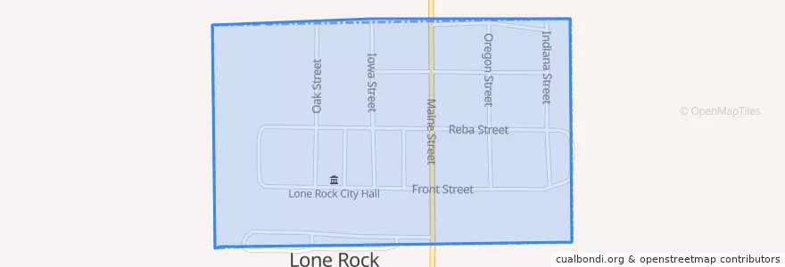 Mapa de ubicacion de Lone Rock.