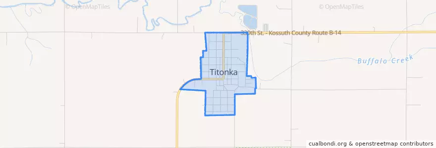 Mapa de ubicacion de Titonka.