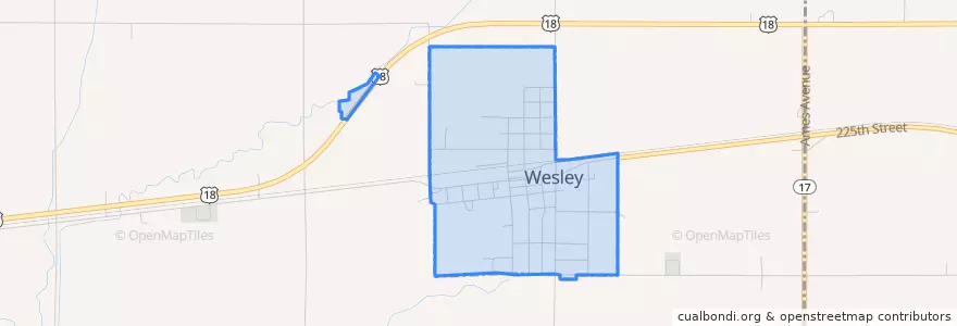 Mapa de ubicacion de Wesley.