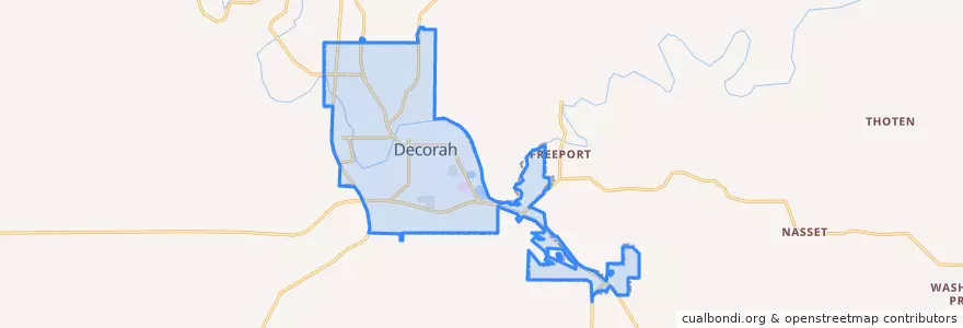 Mapa de ubicacion de Decorah.