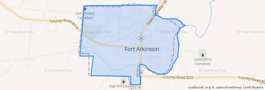 Mapa de ubicacion de Fort Atkinson.