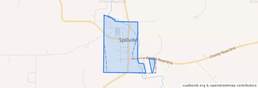 Mapa de ubicacion de Spillville.