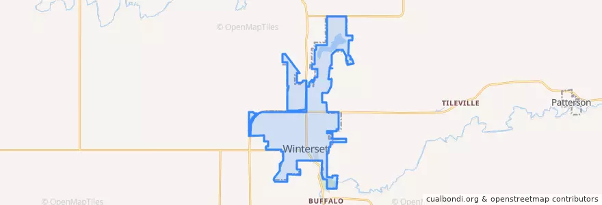 Mapa de ubicacion de Winterset.