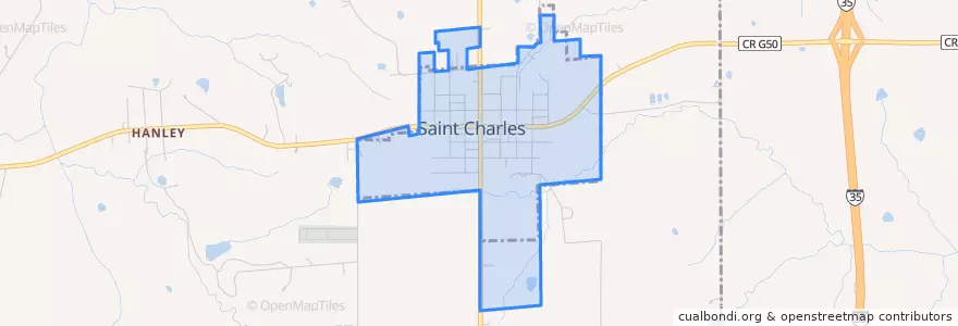 Mapa de ubicacion de Saint Charles.