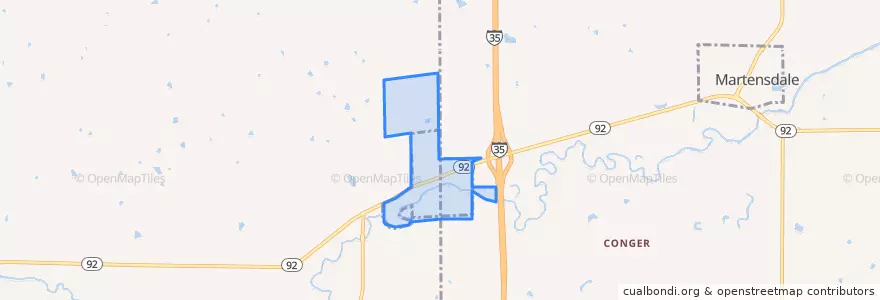 Mapa de ubicacion de Bevington.