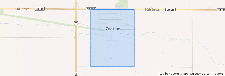 Mapa de ubicacion de Zearing.