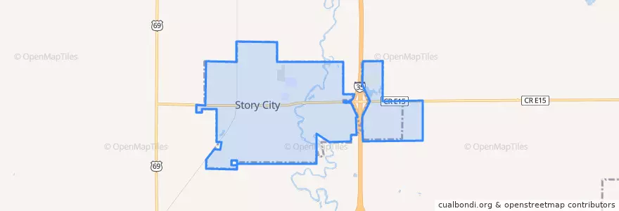 Mapa de ubicacion de Story City.