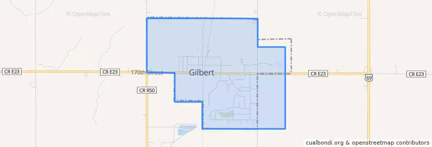 Mapa de ubicacion de Gilbert.