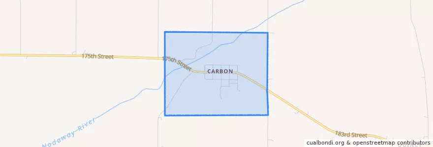 Mapa de ubicacion de Carbon.