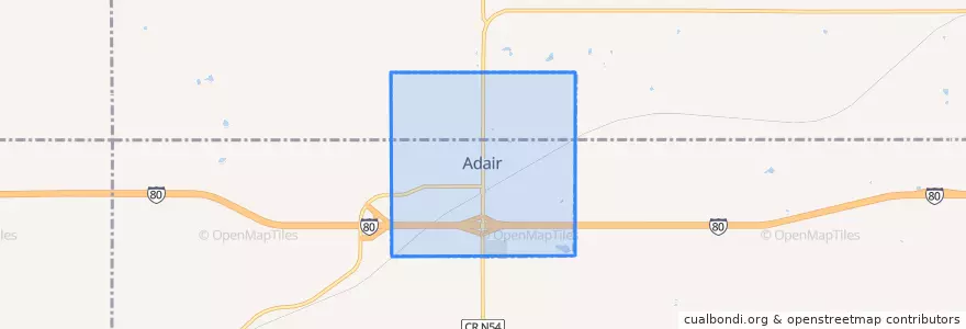 Mapa de ubicacion de Adair.