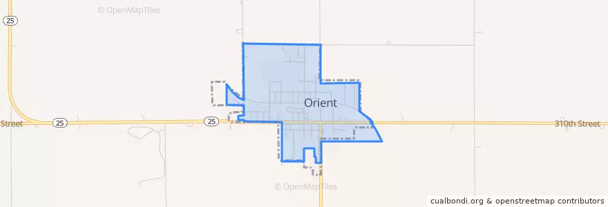 Mapa de ubicacion de Orient.