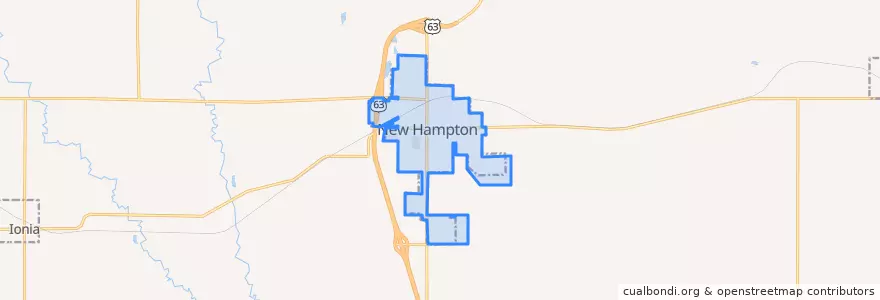 Mapa de ubicacion de New Hampton.