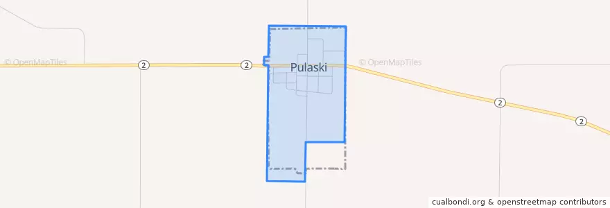 Mapa de ubicacion de Pulaski.