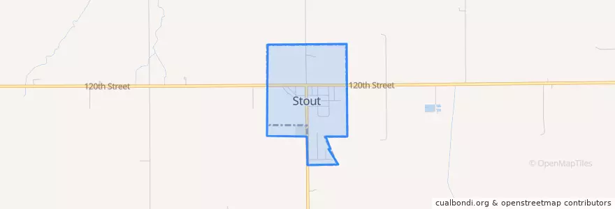 Mapa de ubicacion de Stout.