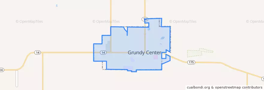 Mapa de ubicacion de Grundy Center.