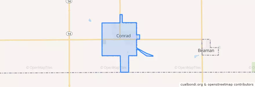 Mapa de ubicacion de Conrad.