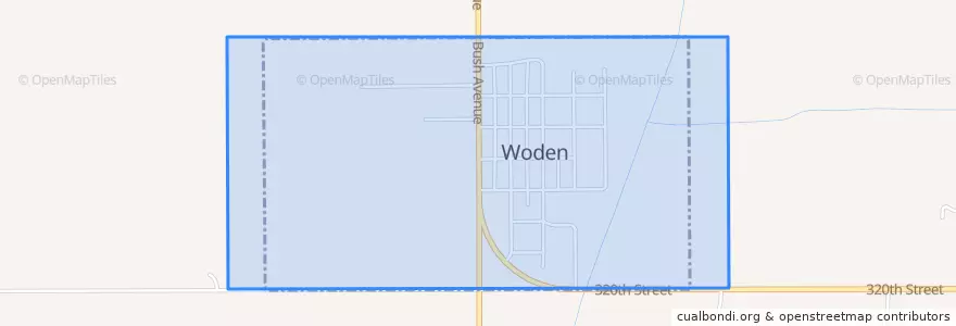 Mapa de ubicacion de Woden.