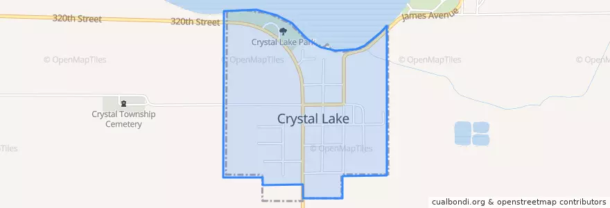 Mapa de ubicacion de Crystal Lake.