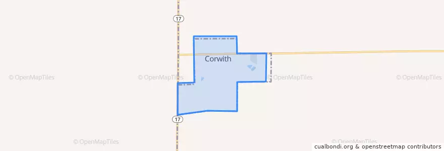 Mapa de ubicacion de Corwith.