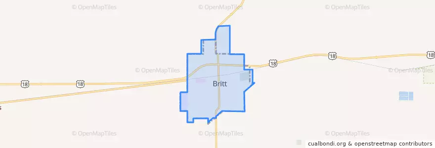 Mapa de ubicacion de Britt.