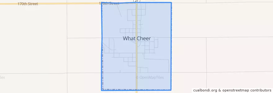 Mapa de ubicacion de What Cheer.