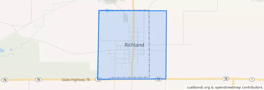 Mapa de ubicacion de Richland.