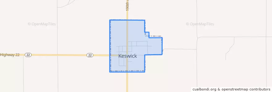 Mapa de ubicacion de Keswick.