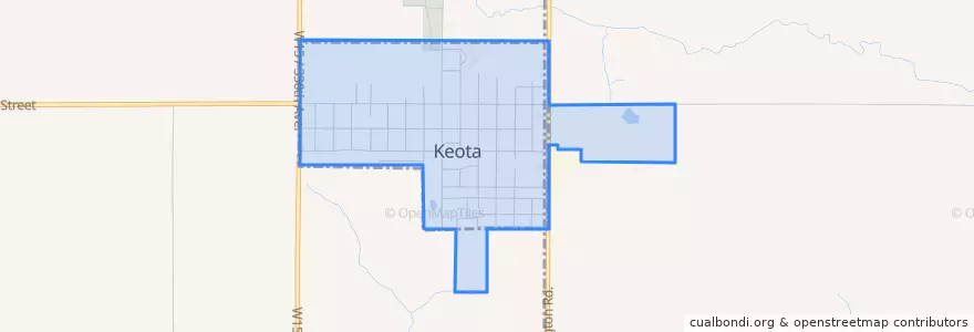 Mapa de ubicacion de Keota.