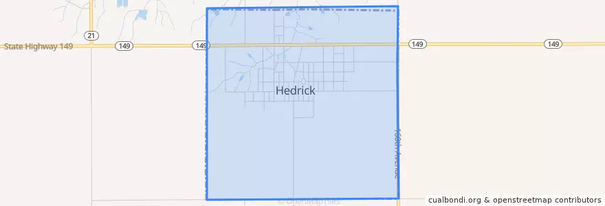 Mapa de ubicacion de Hedrick.