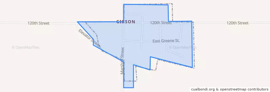Mapa de ubicacion de Gibson.