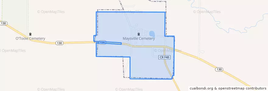 Mapa de ubicacion de Maysville.