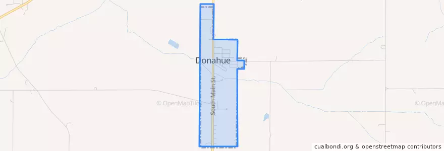 Mapa de ubicacion de Donahue.