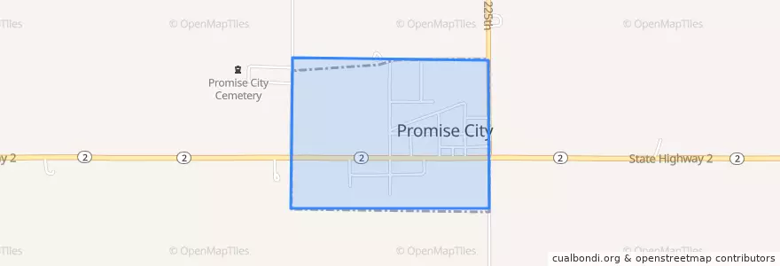 Mapa de ubicacion de Promise City.