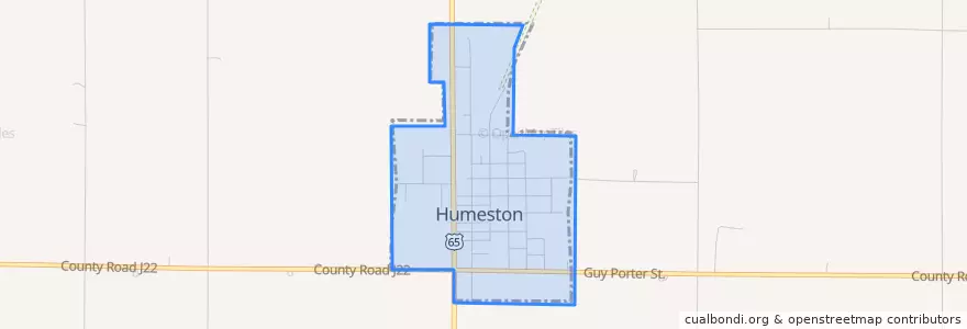 Mapa de ubicacion de Humeston.