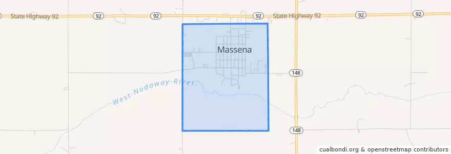 Mapa de ubicacion de Massena.