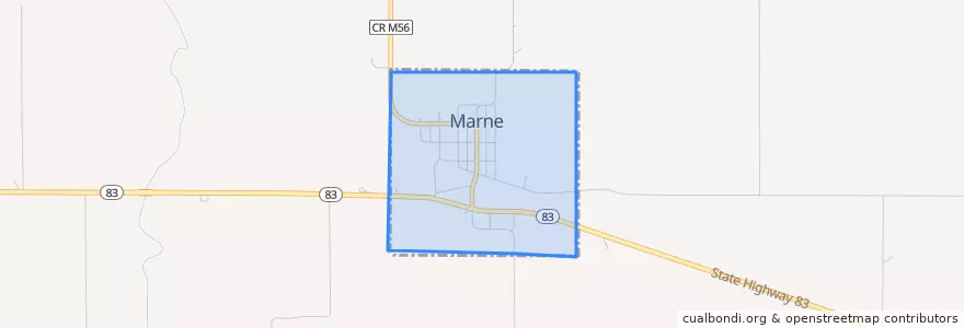 Mapa de ubicacion de Marne.