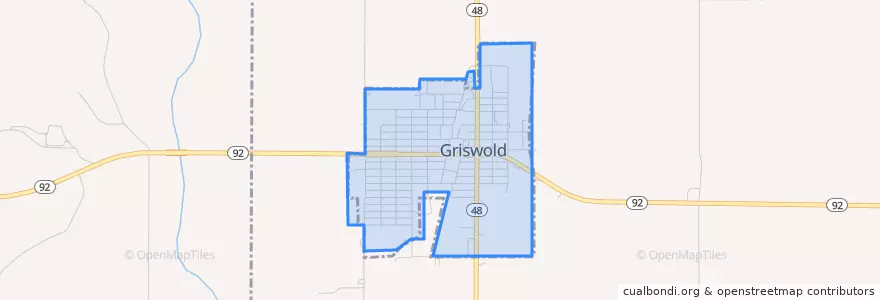 Mapa de ubicacion de Griswold.