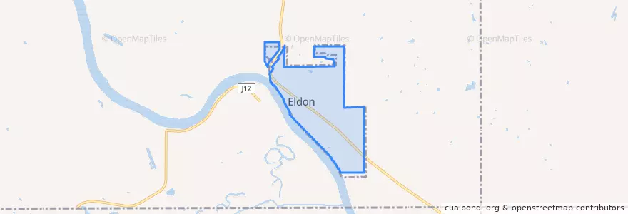 Mapa de ubicacion de Eldon.