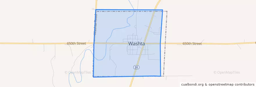 Mapa de ubicacion de Washta.